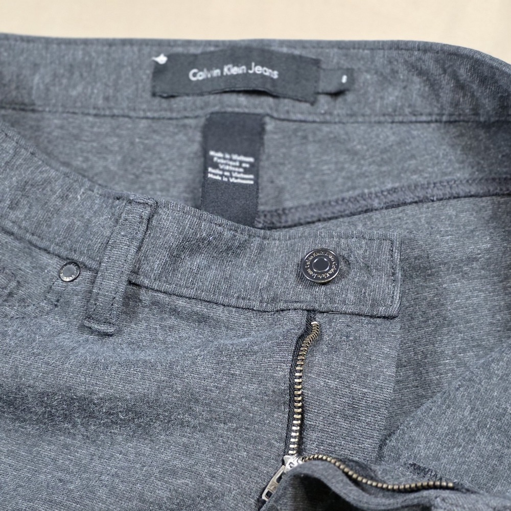Calvin Klein Jeans Womens 8 Heather Gray Stretch Pants Slim Leg Work Office - Picture 3 of 15